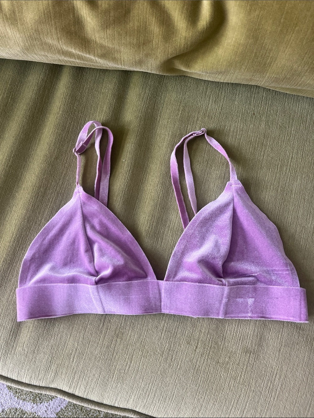 Urban Outfitters Lavender Velvet Triangle Bralette